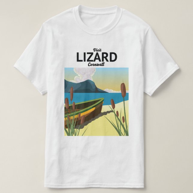 Lizard seaside travel poster T-Shirt (Design Front)