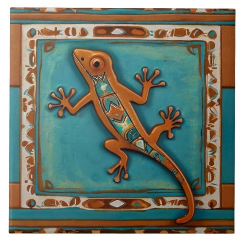 Lizard Southwestern Native American Southwest Ceramic Tile