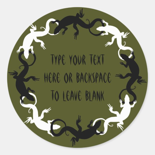 Lizard Stickers Personalized Lizard Art Stickers (Front)