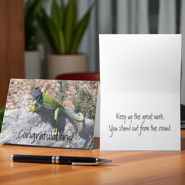 Lizard Sunbathing Replaceable Photo Template Card (Replaceable cover photo template text cover and inside card)