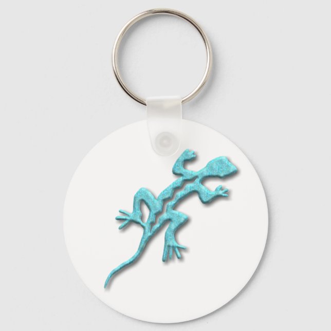 Lizard-turquoise Keychain (Front)