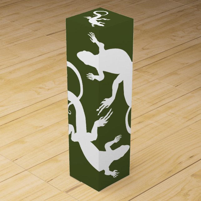 Lizard Wine Box Personalize Lizard Reptile Art Box (Front)