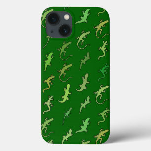 Lizards and Geckos, on pine green iPhone 13 Case