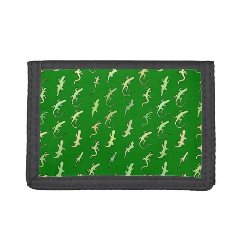 Lizards and Geckos on pine green Tri_fold Wallet