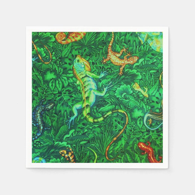 Lizards Batik Paper Napkins (Front)
