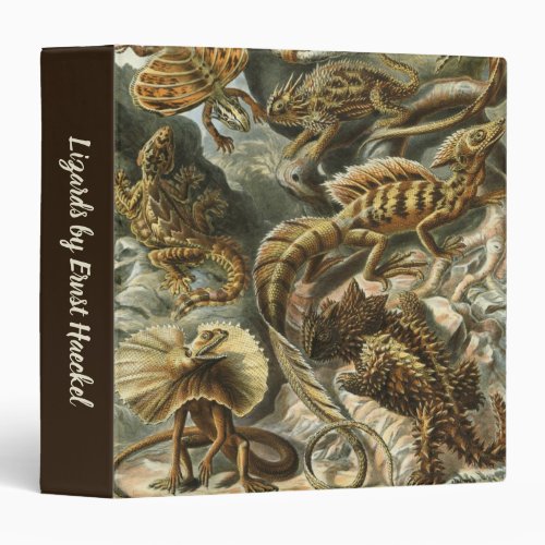 Lizards by Ernst Haeckel Vintage Lacertilia Animal 3 Ring Binder