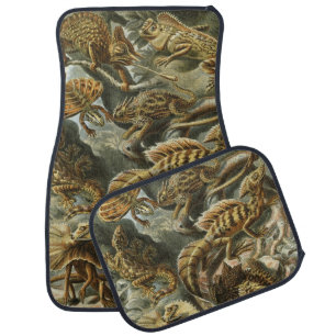 Lizards by Ernst Haeckel Vintage Lacertilia Animal Car Mat