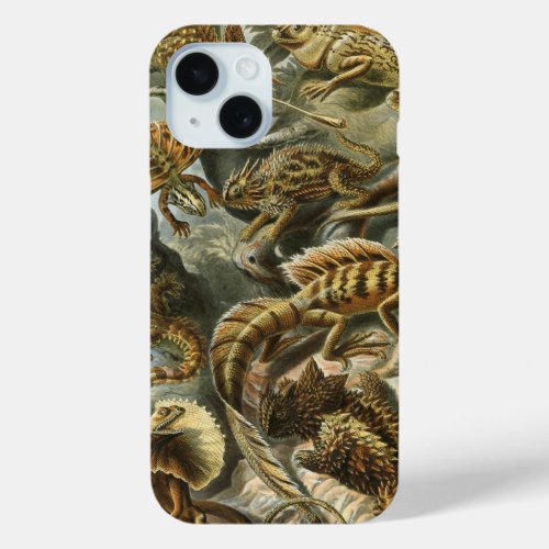 Lizards by Ernst Haeckel Vintage Lacertilia Animal iPhone 15 Case