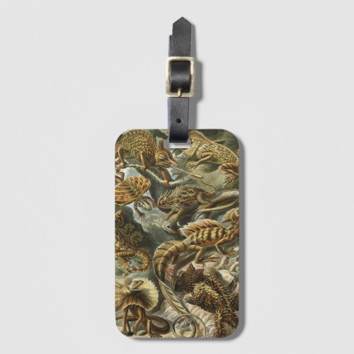 Lizards by Ernst Haeckel Vintage Lacertilia Animal Luggage Tag