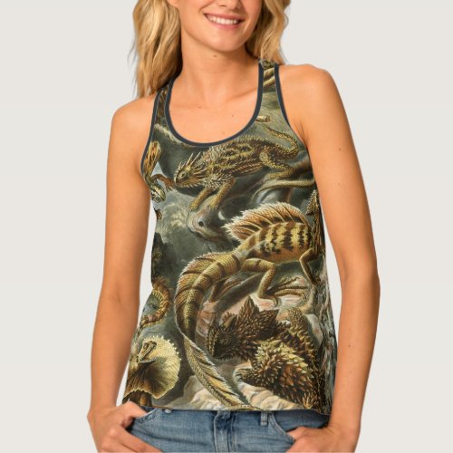 Lizards by Ernst Haeckel Vintage Lacertilia Animal Tank Top