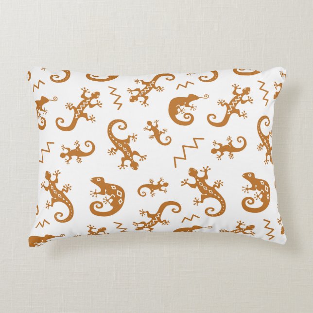 Lizards Chameleons: Seamless Pattern Design. Accent Pillow (Front)