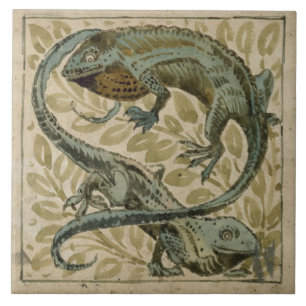 Lizards, design for a tile (w/c on paper)
