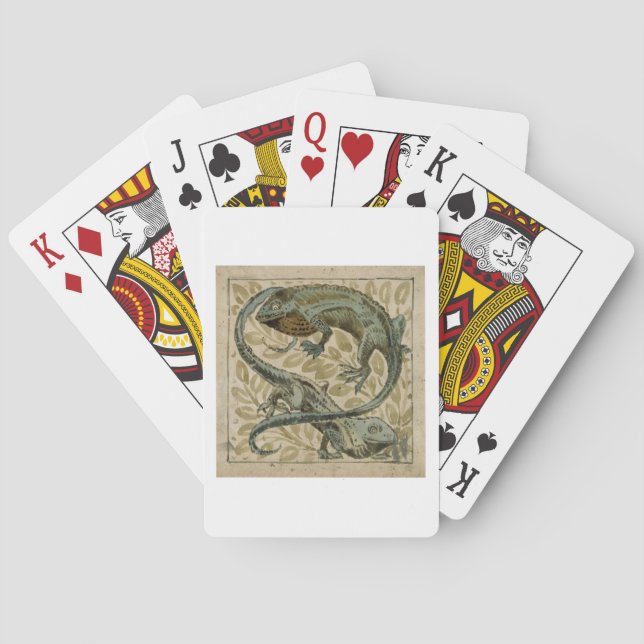 Lizards, design for a tile (w/c on paper) poker cards (Back)