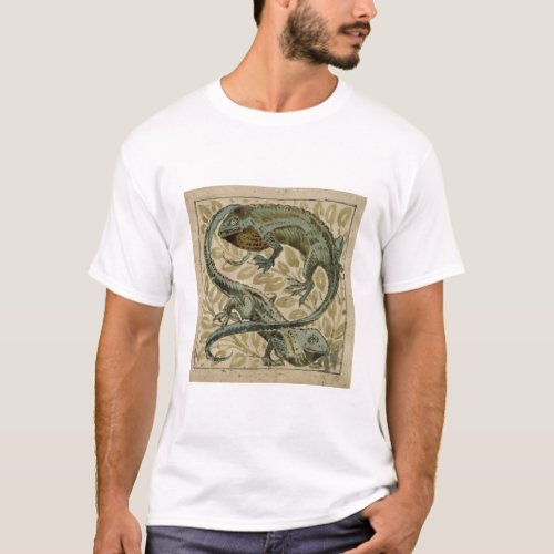 Lizards design for a tile wc on paper T_Shirt