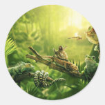 Lizards Frogs Jungle Reptiles Landscape Classic Round Sticker at Zazzle
