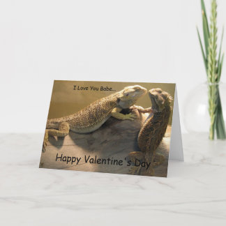 Lizards kissing Valentines day card
