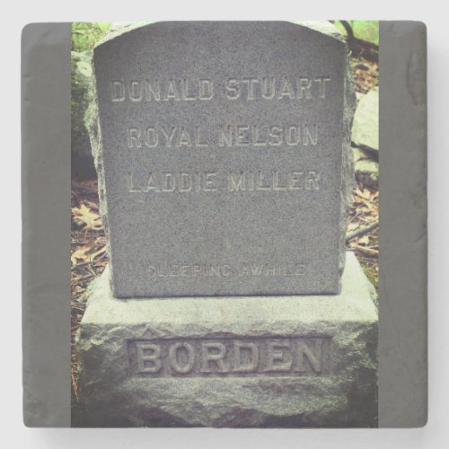 Lizzie Borden Dogs _ Sleeping Awhile Headstone Stone Coaster