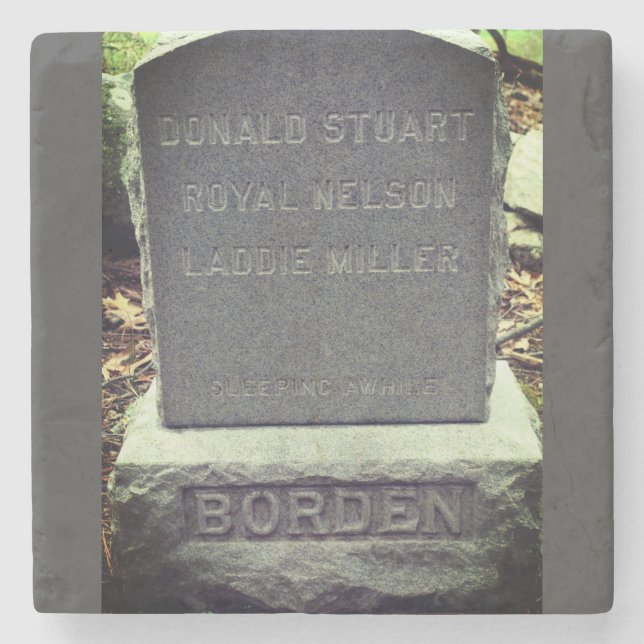 Lizzie Borden Dogs - 'Sleeping Awhile' Headstone Stone Coaster (Front)