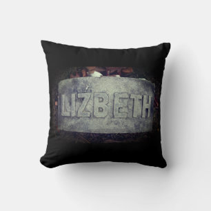 Lizzie Borden Grave 'Lizbeth' - Fall River, MA     Throw Pillow