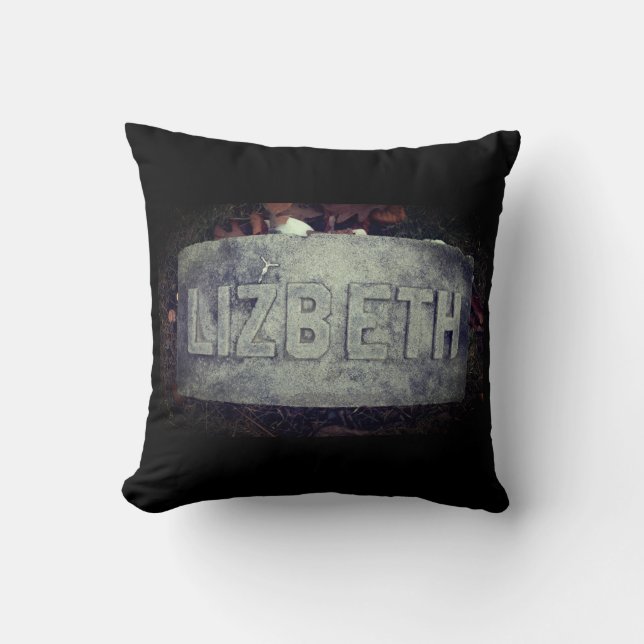 Lizzie Borden Grave 'Lizbeth' - Fall River, MA     Throw Pillow (Front)