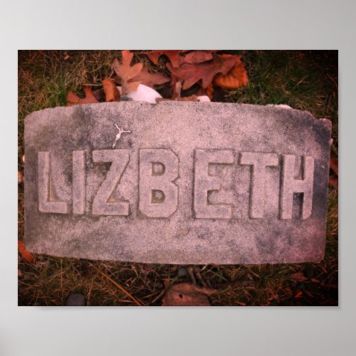 Lizzie Borden Gravestone Lizbeth Fall River MA Poster