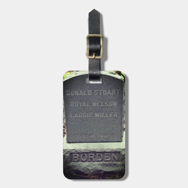 Lizzie Borden Pet Gravestone Luggage Tag (Front Vertical)