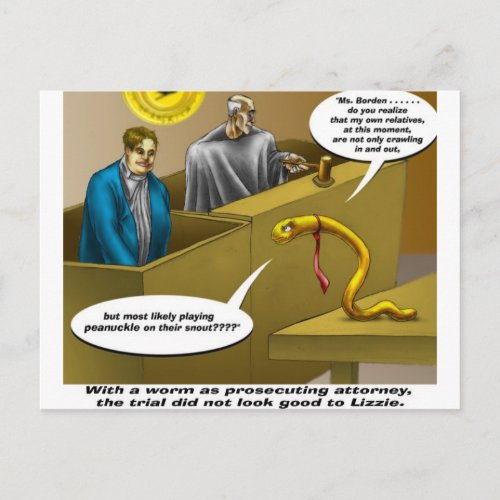 Lizzie Borden Trial Funny Cartoon Gifts Postcard