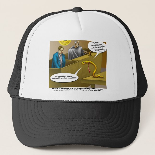 Lizzie Borden Trial Funny Cartoon Gifts Trucker Hat (Front)