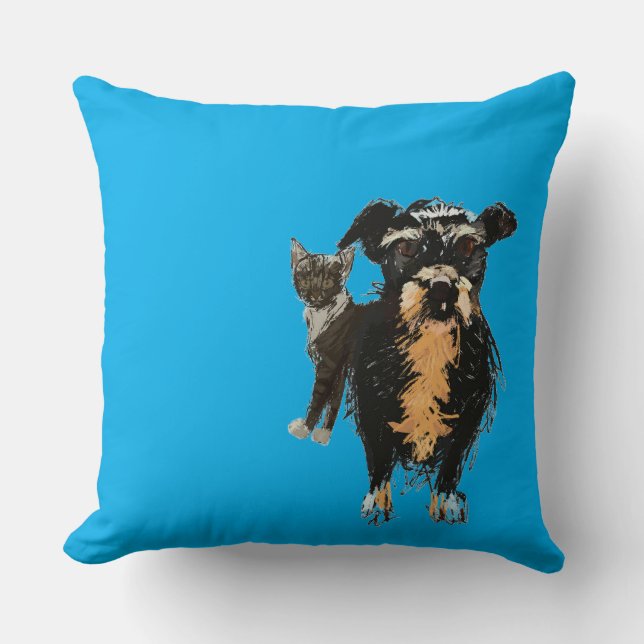 Lizzie&Kitty  Throw Pillow (Front)