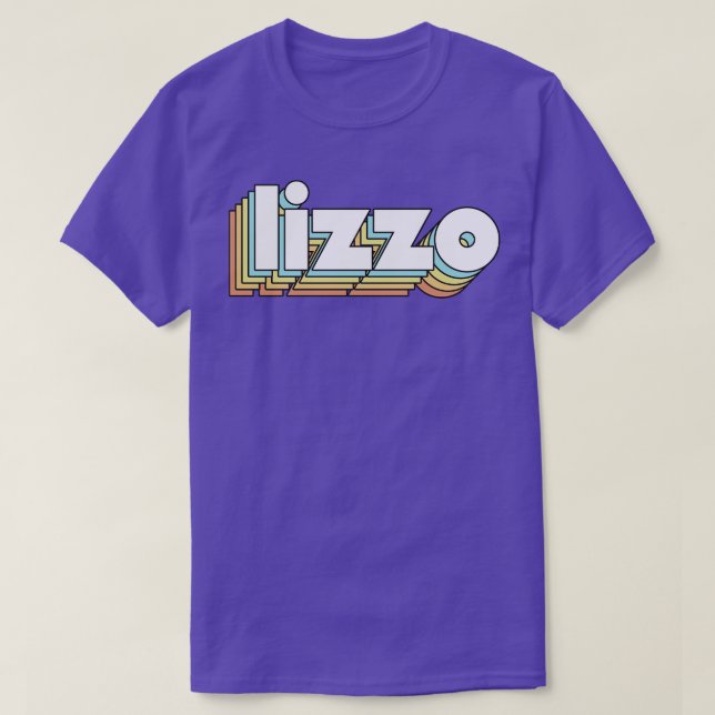 Lizzo Retro Rainbow Typography Faded Style T-Shirt (Design Front)