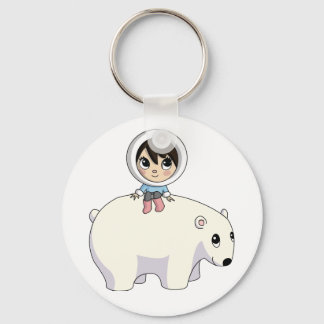 Lizzy and Frosting the Polar Bear Keychain