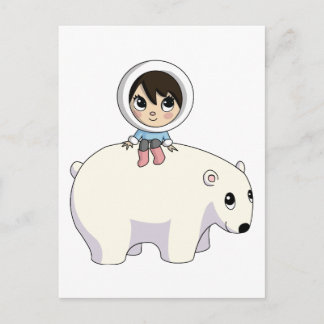 Lizzy and Frosting the Polar Bear Postcard