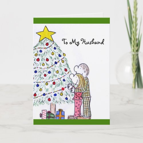 Lizzys People Merry Christmas To My Husband Card