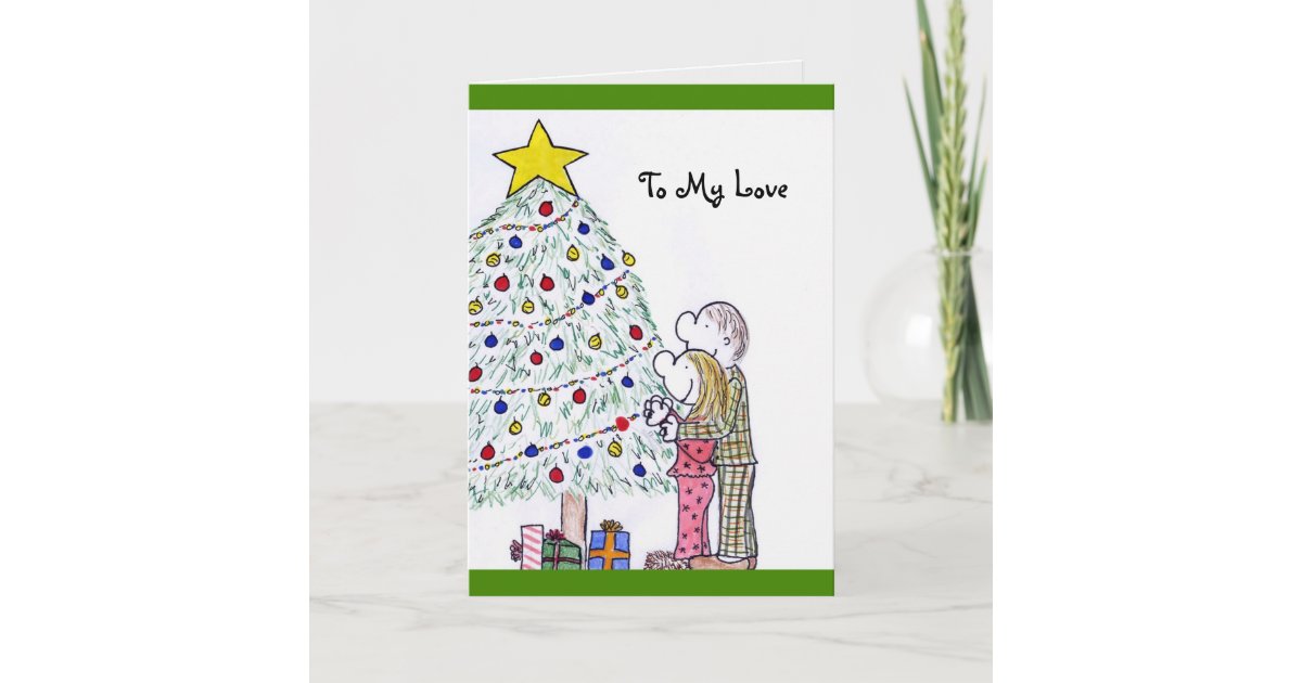 Lizzy S People Merry Christmas To My Love Card Zazzle Com