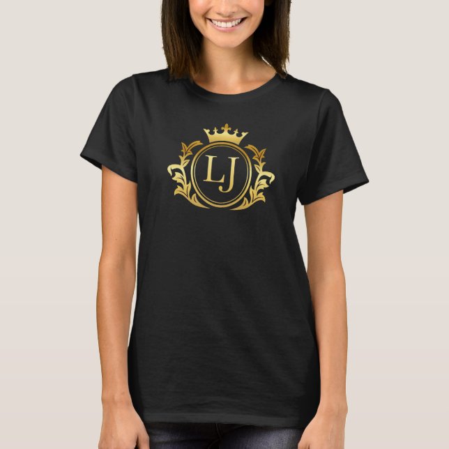 LJ Initials Monogram Crest T-Shirt (Front)