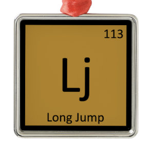 Lj - Long Jump Track and Field Chemistry Symbol Metal Ornament