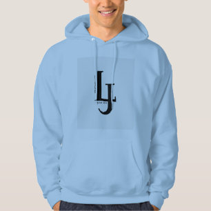 LJ Monogram Blue Hoodie   Royal Blue Logo 