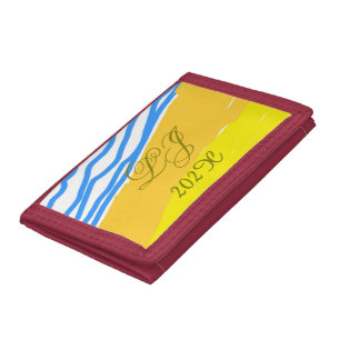 LJ Monogram Elegant Modern Beach Wedding Tri-fold Wallet