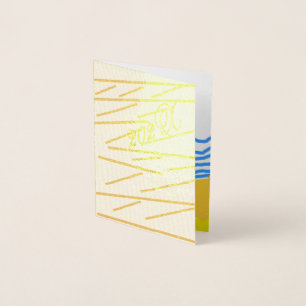 LJ Monogram Modern Elegant Beach Wedding  Foil Card