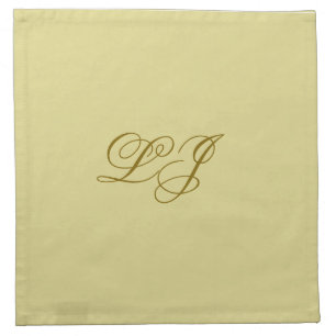 LJ Monogram on Creme Cloth Napkin