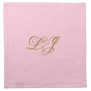 LJ Monogram on Pink Cloth Napkin