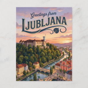 Ljubljana Castle Slovenia Postcard