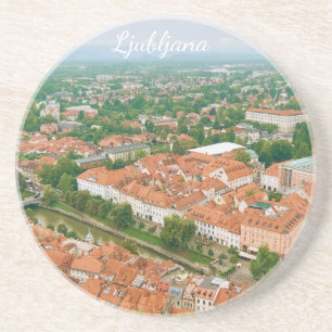 Ljubljana Cityscape, Slovenia Travel Souvenir Coaster