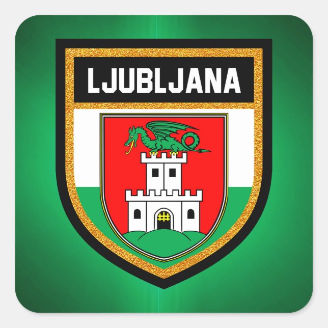 Ljubljana Flag Square Sticker (Front)