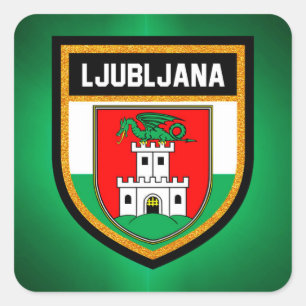 Ljubljana Flag Square Sticker