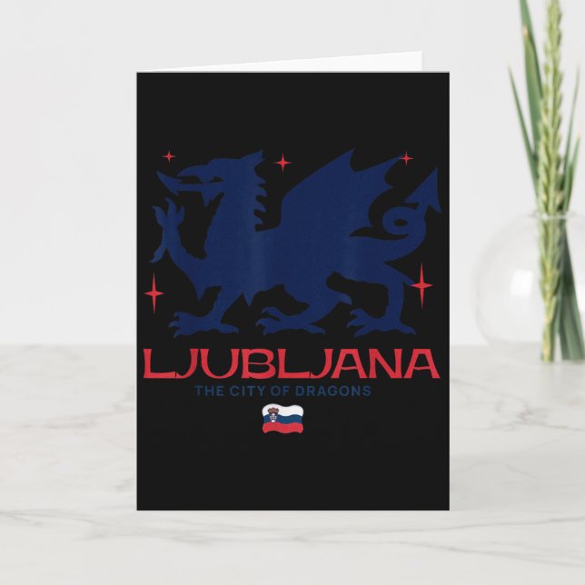 Ljubljana Slovenia City Of Dragons Patriotic Drago Card (Front)