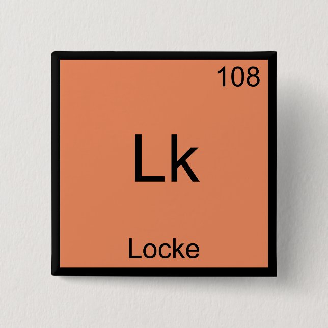 Lk - Locke Funny Element Chemistry Symbol T-Shirt Button (Front)