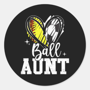 Ll Aunt Softll Soccer Ll Aunt Of Both  Classic Round Sticker