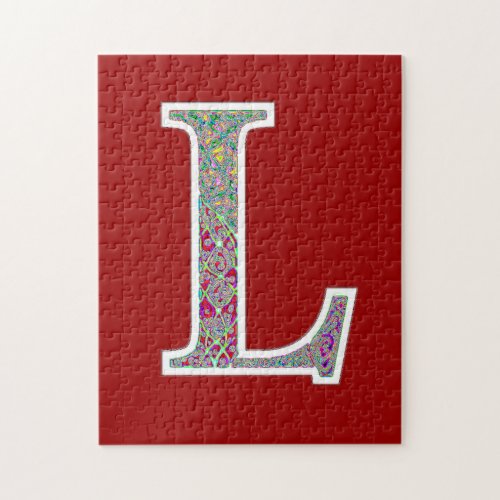 Ll Illuminated Monogram Jigsaw Puzzle