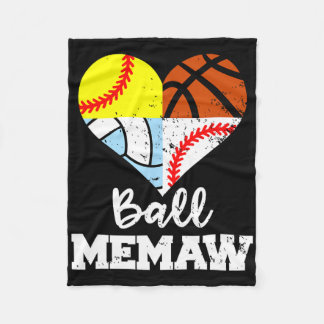Ll Memaw Sell Softll Sketll Volleyll Player Fleece Blanket